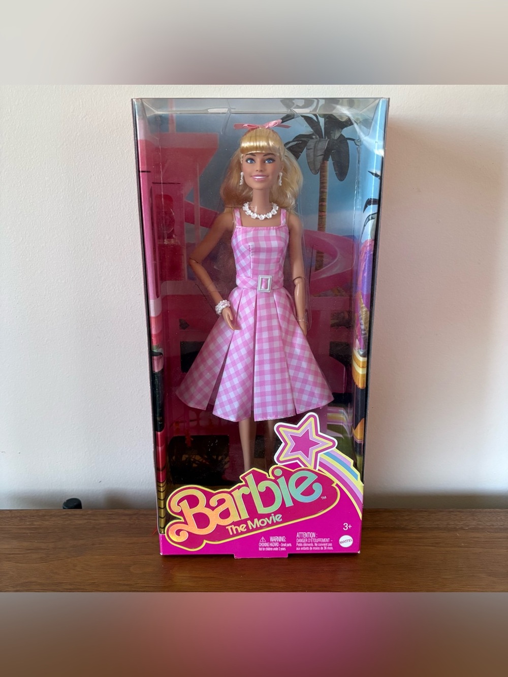 ๐ Barbie The Movie Pink Checkered Dress Doll - NIB ๐ - Picture 2 of 5